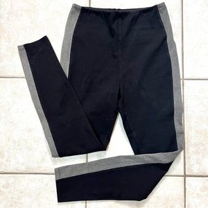 Lyssé Black Denim Legging w/ Gray Side Stripe